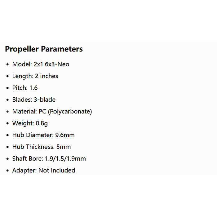 (HQProp) 2CW + 2CCW 2x1.6x3-Neo 3-Blade  PC Propeller For DJI