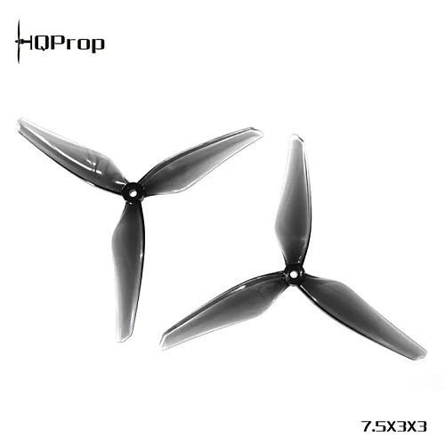 (HQProp) 2CW+2CCW 7.5X3X3 High Efficiency Crash Resistant 3-Blade PC Propeller For FPV Drone