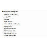 (HQProp) 2CW + 2CCW T2.2X1.6X3 3-Blade PC Propeller For FPV Drone
