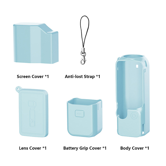 Silicone protective case 4 In 1 Set  For DJI Osmo Pocket 4 camera body sleeve, anti-drop cover, soft silicone shell