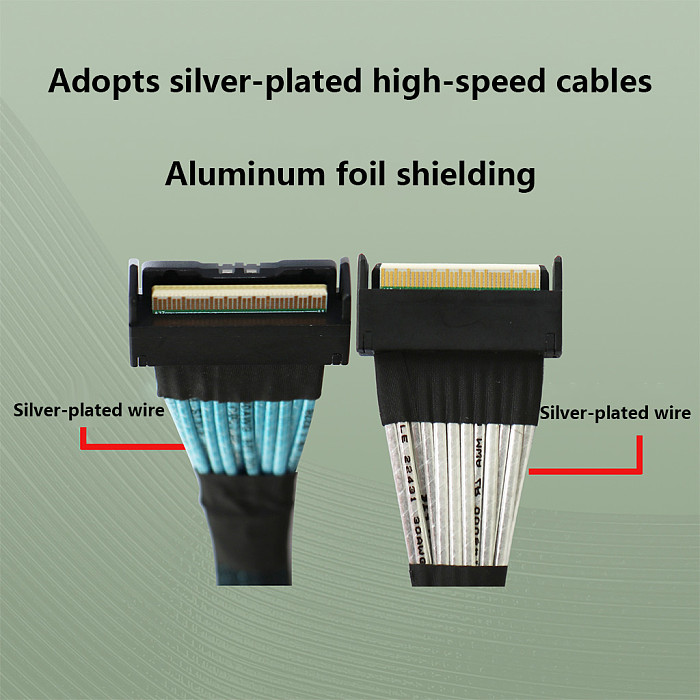 MCIO X8 Cable PCIe 4.0 / PCIe 5.0 High Speed Server Connecting Wire, Gen4/Gen5 Straight Male To Male 74Pin MCIOX8GEN4/ MCIOX8GEN5 Cable