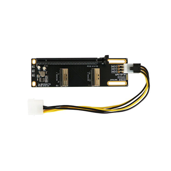 Dual Port MCIO X8 To PCIe X16 Gen4 4.0 High Speed Server Expansion Card, PCB Circuit Board PCIe Adapter Converter Card