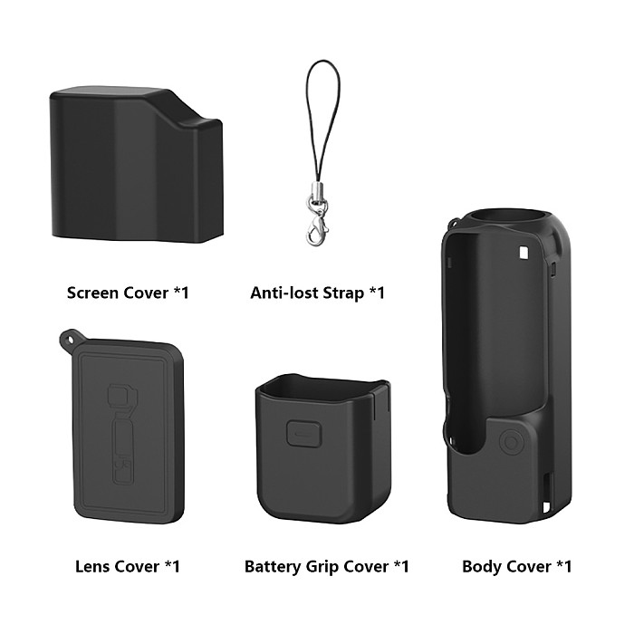 Silicone protective case 4 In 1 Set  For DJI Osmo Pocket 4 camera body sleeve, anti-drop cover, soft silicone shell