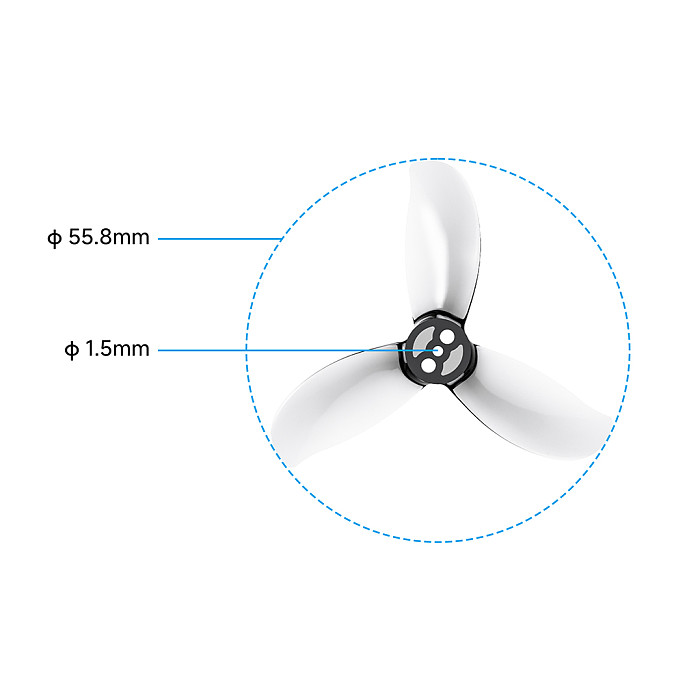 4PCS/12PCS Betafpv Gemfan D2.2-3B 3-Blade 1.5mm Shaft Clear Grey Propellers For Pavo20 Pro II Complete Drone