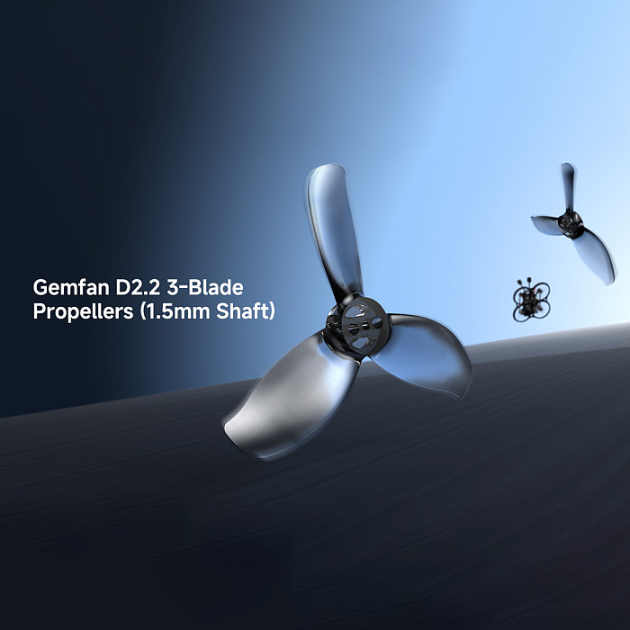 4PCS/12PCS Betafpv Gemfan D2.2-3B 3-Blade 1.5mm Shaft Clear Grey Propellers For Pavo20 Pro II Complete Drone