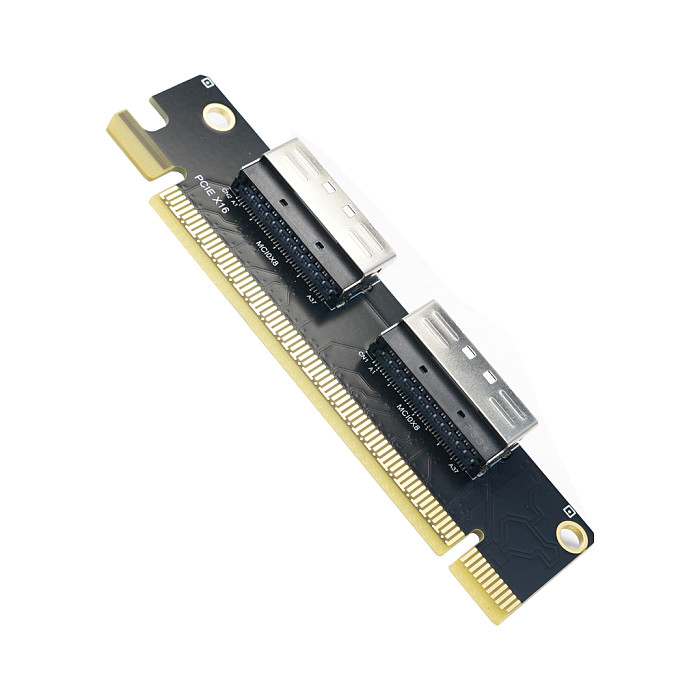 PCIe 4.0 X16 To Dual MCIO X8 Clock Splitter Expansion Card, PCB Board PCIe To MCIO Adapter Converter Card