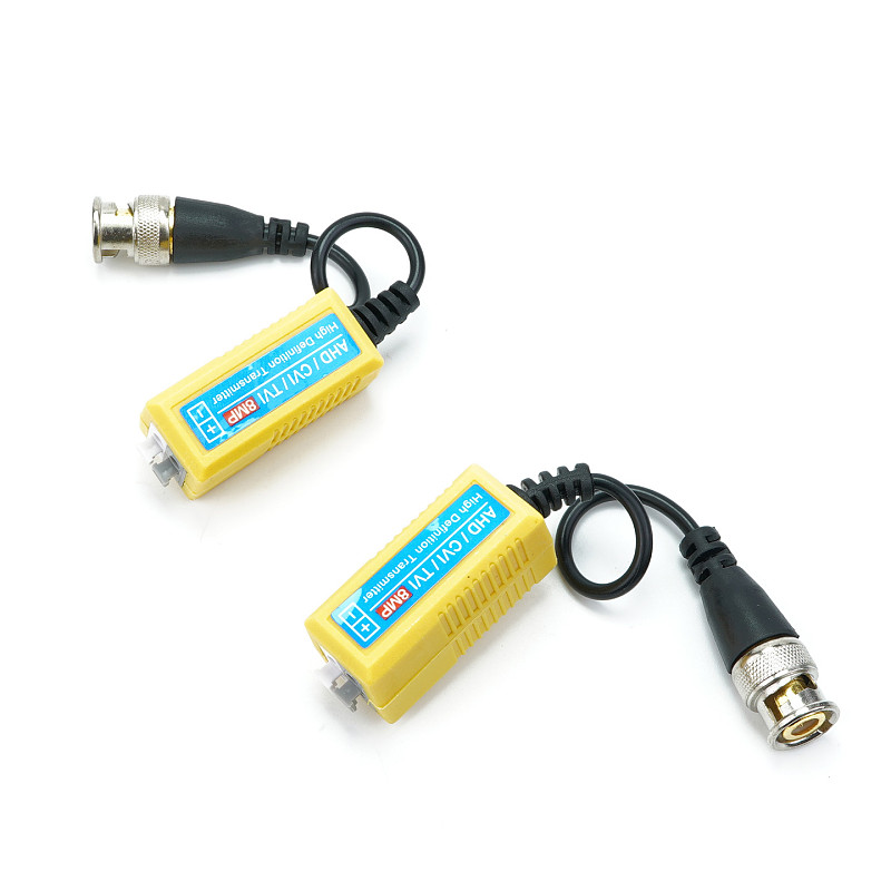 yAnsicht 8MP Video Balun BNC to UTP Twisted Pair Transceiver CCTV Video Signal Transmission Converter