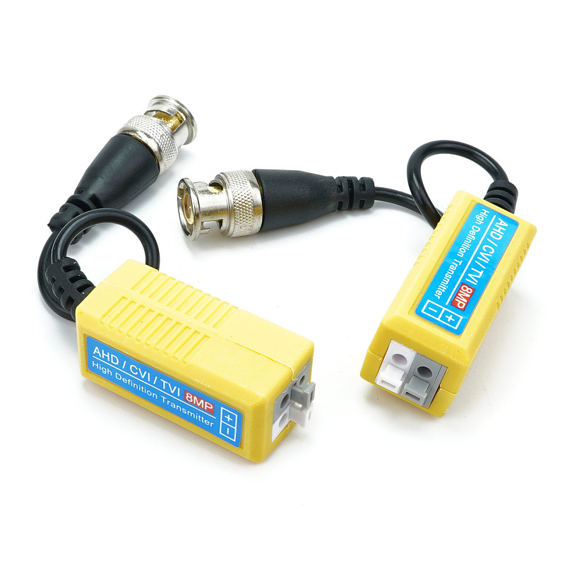 yAnsicht 8MP Video Balun BNC to UTP Twisted Pair Transceiver CCTV Video Signal Transmission Converter