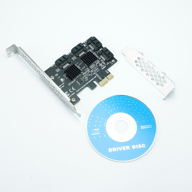 yAnsicht 4Ports SATA 6G PCI Express Controller Card Multiplier PCI-e to SATA3.0 III Converter with Heatsink Expansion Adapter for SSD HDD