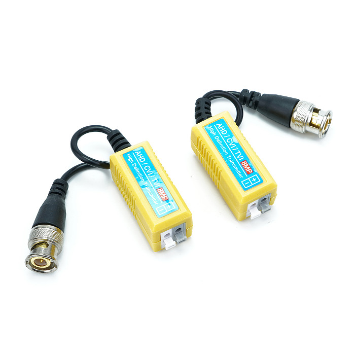 yAnsicht 8MP Video Balun BNC to UTP Twisted Pair Transceiver CCTV Video Signal Transmission Converter