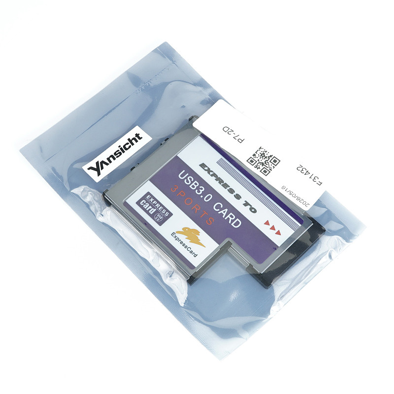 yAnsicht 3 Ports Hidden Inside USB 3.0 to Expresscard 54mm USB3.0 Adapter Converter for PCMCIA Express Card Laptop Notebook PC