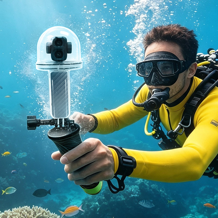 XT-XINTE HD Waterproof Housing Case for DJI Pocket 4P, 50m Deep Sea Diving Shell, Underwater Camera Protection Accessory
