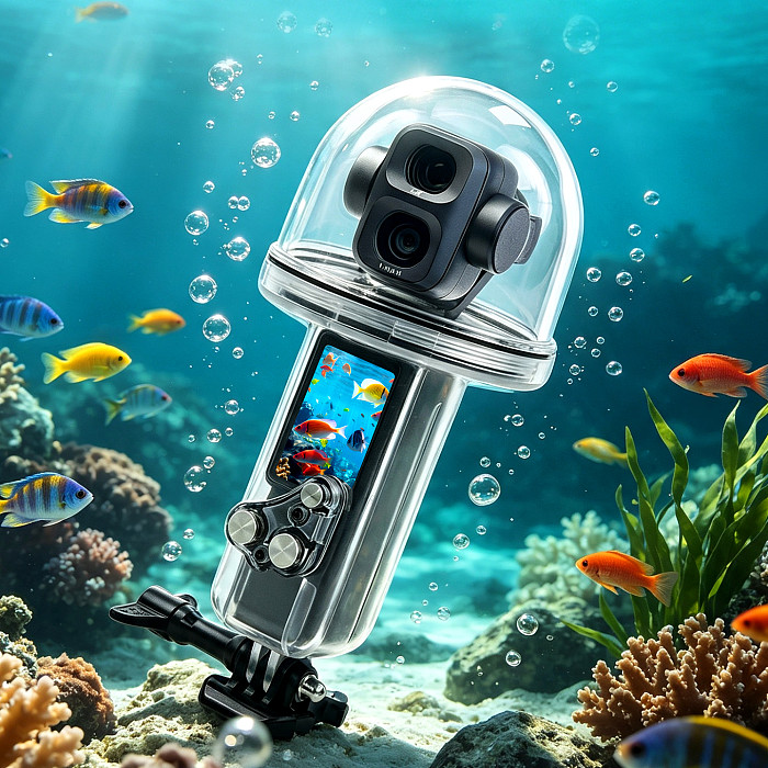 XT-XINTE HD Waterproof Housing Case for DJI Pocket 4P, 50m Deep Sea Diving Shell, Underwater Camera Protection Accessory