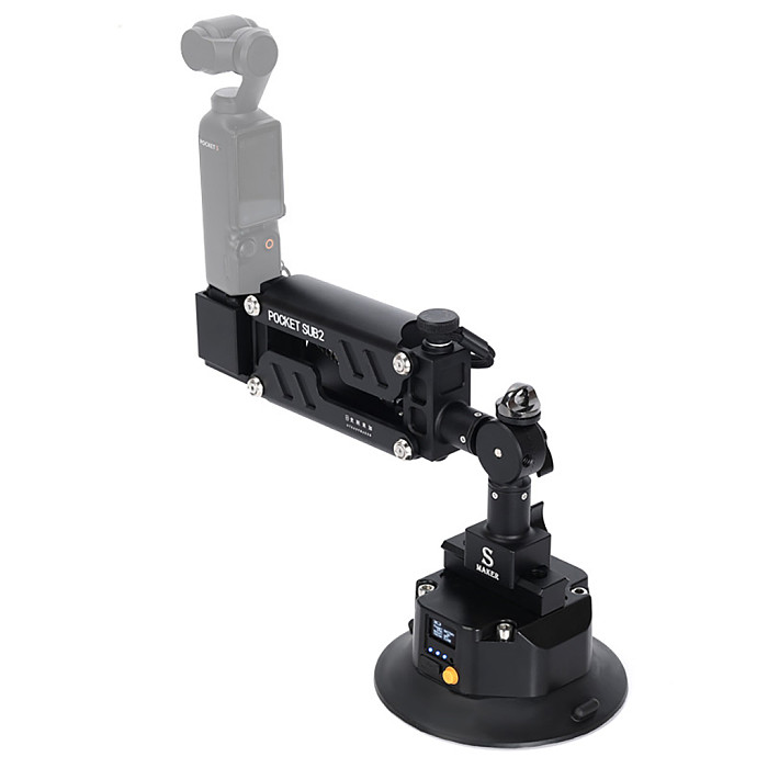 Car Suction Cup Mount with Shock Absorber Arm for DJI Pocket 3/4 , Gimbal Camera Car Vlog Filming Accessory