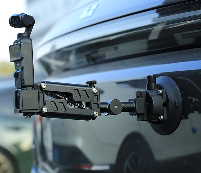 Car Suction Cup Mount with Shock Absorber Arm for DJI Pocket 3/4 , Gimbal Camera Car Vlog Filming Accessory