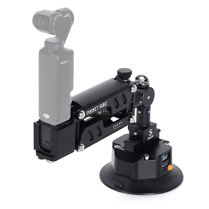 Car Suction Cup Mount with Shock Absorber Arm for DJI Pocket 3/4 , Gimbal Camera Car Vlog Filming Accessory