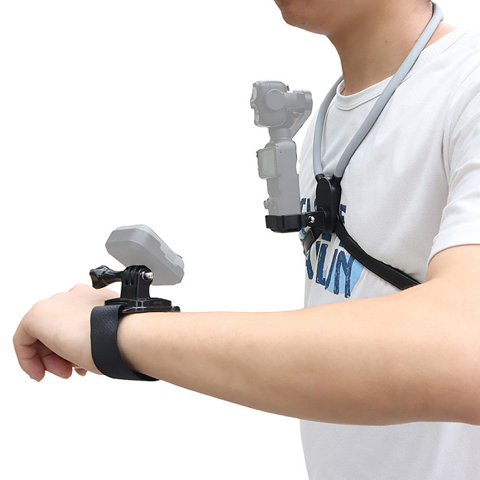 Neck Mount & Wrist Strap Set for DJI Osmo Pocket 4 Pro, Stable Shooting Bracket for Cycling & Vlogging, Wristband Watch Band Wearable Mount