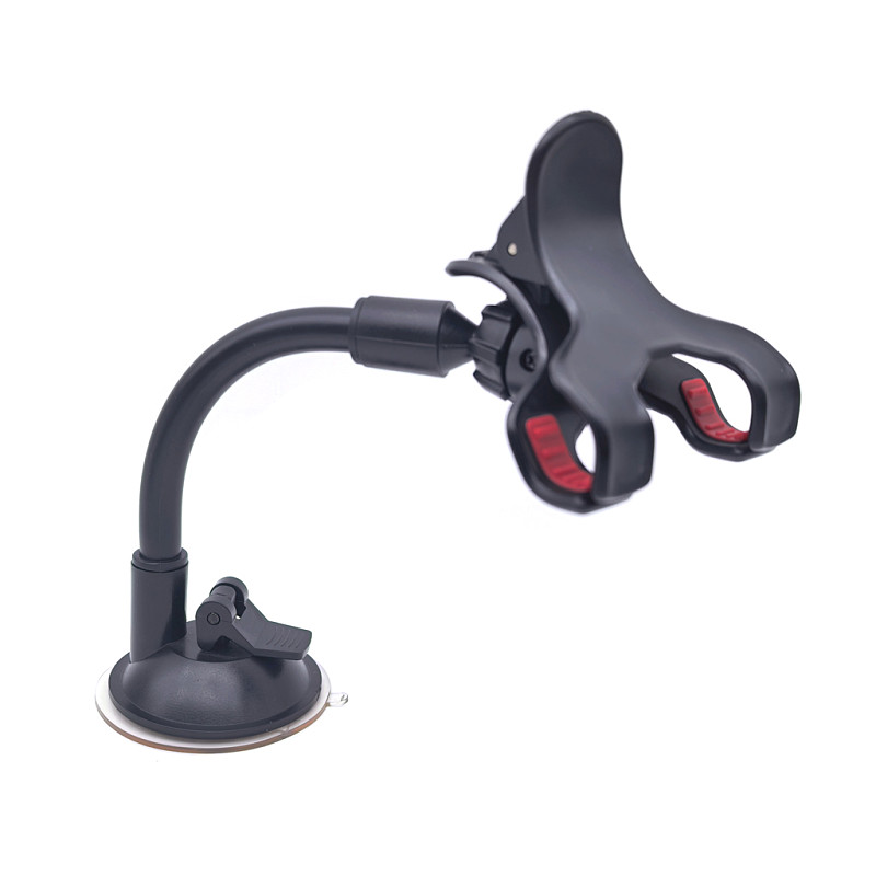 Strong Suction Cup Car Phone Mount Double Clamp Head Non‑Blocking Sight Cell Phone Holder Bracket