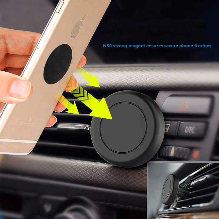 Plastic Magnetic Air Vent Car Phone Mount Easy One‑Hand Pick And Place Universal Cell Phone Holder