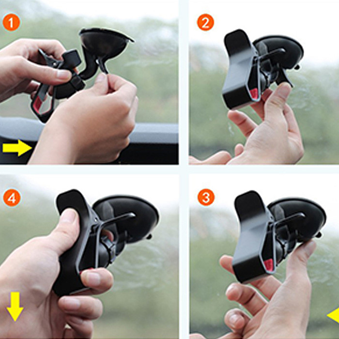 Car Magnetic Suction Cup Phone Holder, Single‑Clamp Head Strong Suction Plastic Cell Phone Mount