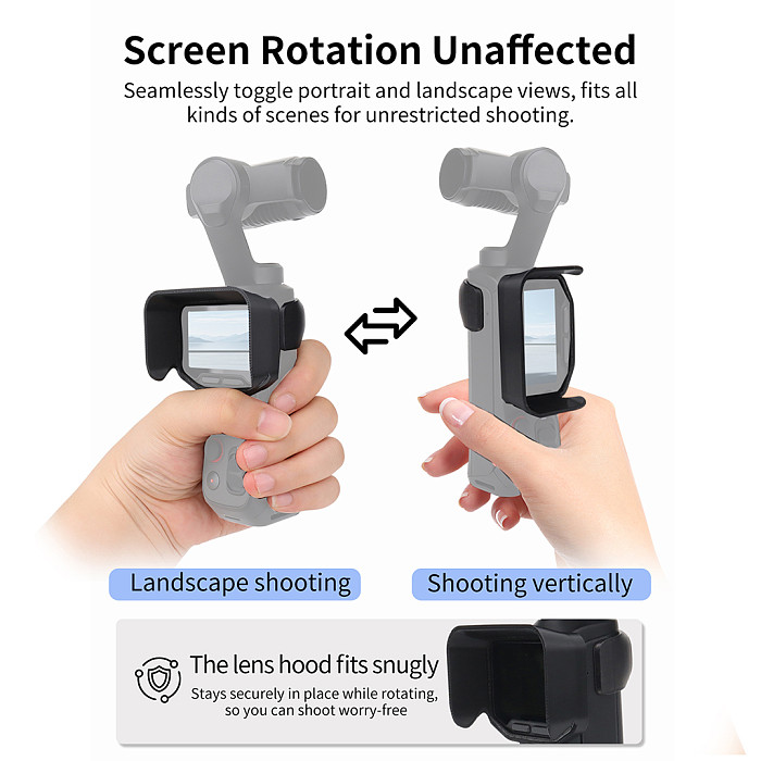 Plastic Anti‑Glare Screen Sun Shade Hood Display Light Shield Bracket For Insta360 Luna Ultra