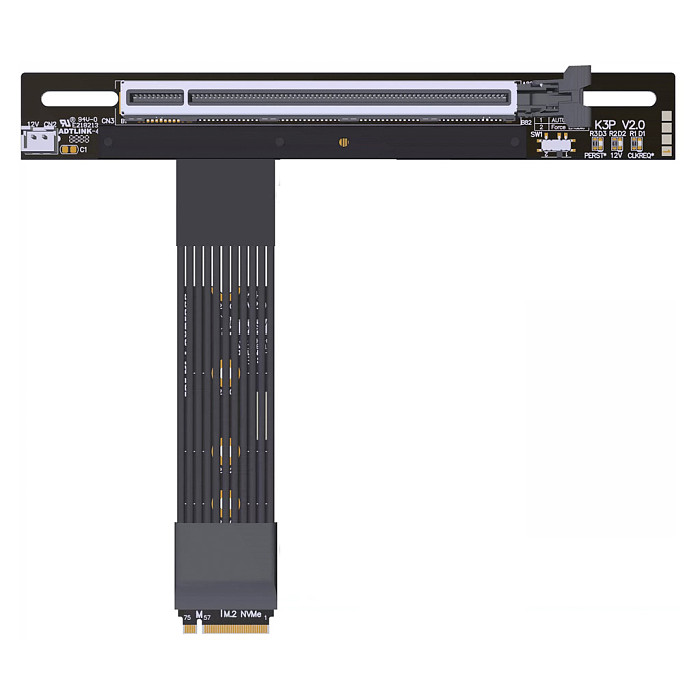 ADT‑Link PCIe 5.0 X16‑X16 Splitter Extension Cable 25CM/50CM, 4‑Way High‑Speed For Local AI Deployment