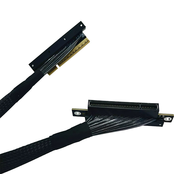 ADT‑Link GPU Extension Cable Dual Reverse Side‑Bend PCIe 5.0 X8 Gen5 Loss‑Free Flexible Flat Cable 30CM