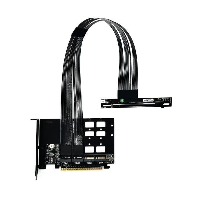 ADT‑Link PCIe 5.0 X16‑X16 Splitter Extension Cable 25CM/50CM, 4‑Way High‑Speed For Local AI Deployment