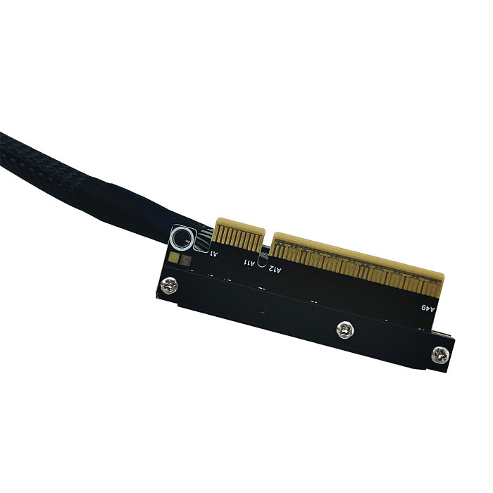 ADT‑Link GPU Extension Cable Dual Reverse Side‑Bend PCIe 5.0 X8 Gen5 Loss‑Free Flexible Flat Cable 30CM