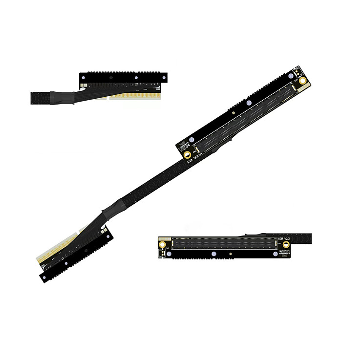 ADT‑Link Dual Reverse Side‑Bend PCIe 5.0 X8 To X16 Extension Cable Compatible With AMD NVIDIA Graphics Cards 30CM