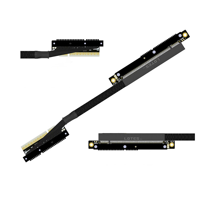 ADT‑Link Dual Reverse Side‑Bend PCIe 5.0 X8 To X16 Extension Cable Compatible With AMD NVIDIA Graphics Cards 30CM