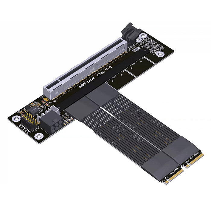 ADT‑Link PCIe 5.0 X16‑X16 Splitter Extension Cable 25CM/50CM, 4‑Way High‑Speed For Local AI Deployment