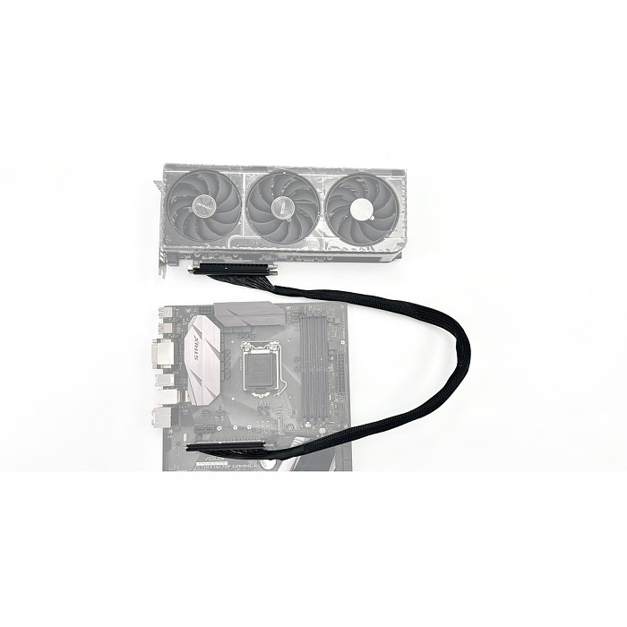 ADT‑Link GPU Extension Cable Dual Reverse Side‑Bend PCIe 5.0 X8 Gen5 Loss‑Free Flexible Flat Cable 30CM