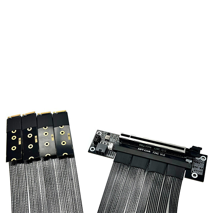 ADT‑Link PCIe 5.0 X16‑X16 Splitter Extension Cable 25CM/50CM, 4‑Way High‑Speed For Local AI Deployment