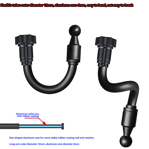 Plastic 17MM Ball Head Male‑Female Bracket Same‑Direction Connecting Rod Hose Fixed Arm Extension Rod