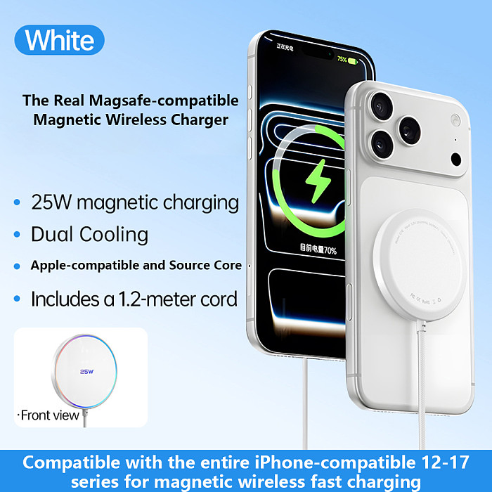 25W Magnetic Wireless Charger C7E, Desktop & Car Magnetic Charging for iPhone