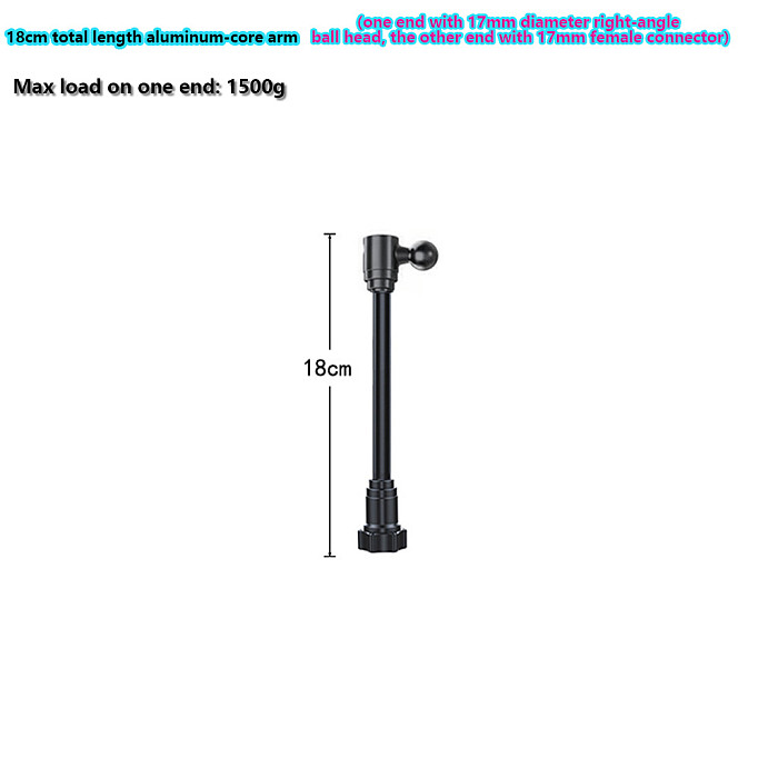 Plastic Hose Extension Rod,17mm Right‑Angle Ball Head & 17mm Female Socket,Aluminum Core Rubber‑Coated Accessory