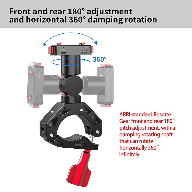 XT-XINTE Magnetic Quick‑Release Arri‑Tooth Anti‑Fall Aluminum Alloy Handlebar Photography Crab Clamp Mount, Compatible with Insta360 Ace Pro 2 / Ace Pro 1, X5 X6 Panoramic Action Camera & Accessories