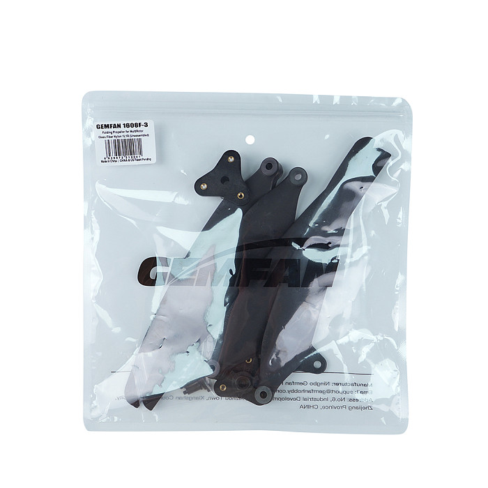 GEMFAN F1608 3‑Blade Folding Propeller Black Fiberglass Nylon Propeller For RC Drone