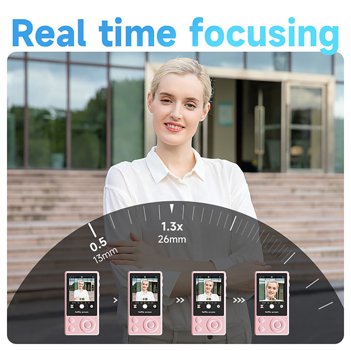 Pink Magnetic selfie mobile screen For Live Stream Rear Camera  For Cell Phone  Travel Selfie