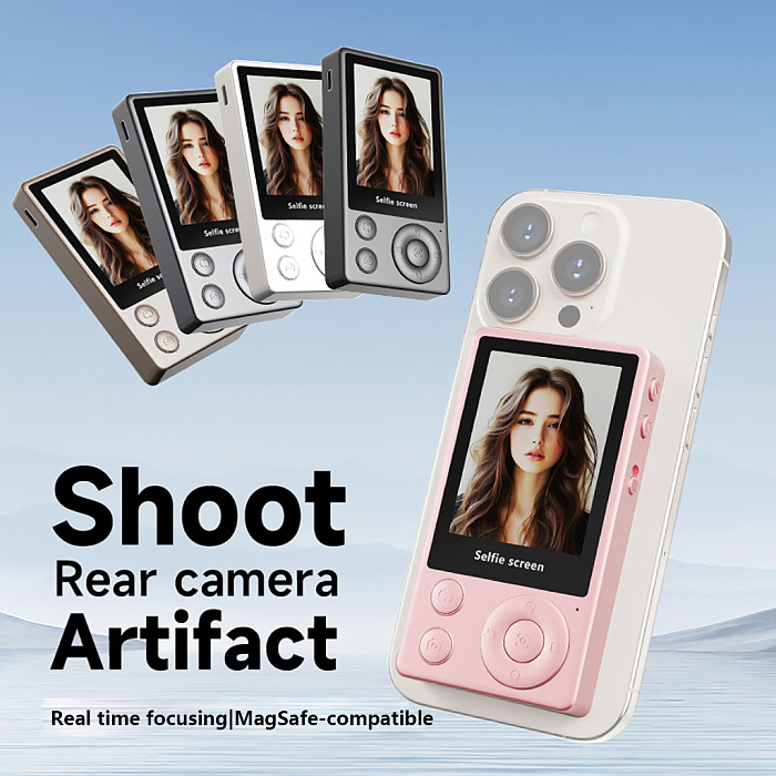 Pink Magnetic selfie mobile screen For Live Stream Rear Camera  For Cell Phone  Travel Selfie