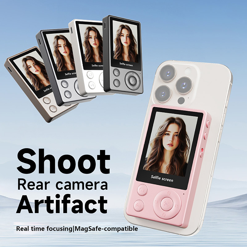 Pink Magnetic selfie mobile screen For Live Stream Rear Camera  For Cell Phone  Travel Selfie