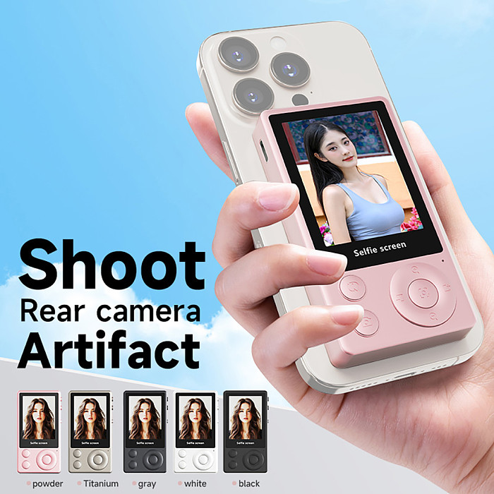 Pink Magnetic selfie mobile screen For Live Stream Rear Camera  For Cell Phone  Travel Selfie