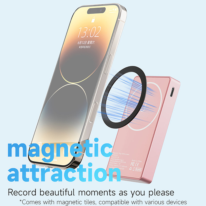 Pink Magnetic selfie mobile screen For Live Stream Rear Camera  For Cell Phone  Travel Selfie