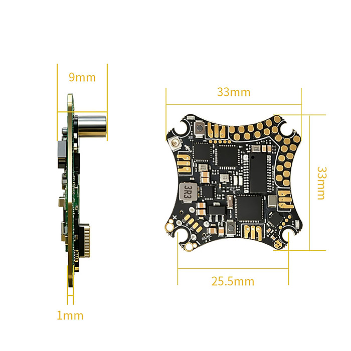 DarwinFPV AIO F435 15A ELRS 2.4G FPV Drone Flight Controller +ESC+receiver 1-3S Lipo Compatible 3-in-1 integrated AIO  for Micro Drone