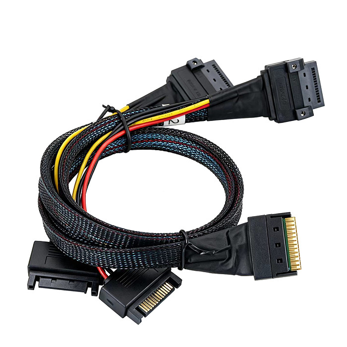 PCIE Slimline SFF-8654 8i to 2x GEN-Z 1C Breakout Cable, PCIe 5.0 High-Speed Data Transfer Cable for Server & Data Center ﻿