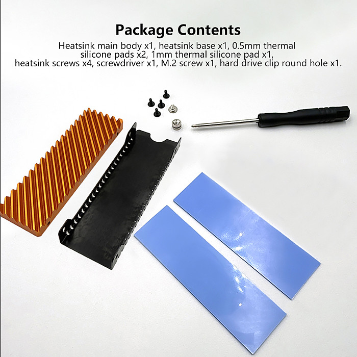 Full Aluminum M.2 SSD Heatsink, High-Performance Cooling Armor with Strong Airflow, Fast Heat Dissipation, Solid State Drive Cooler for PC & PS5