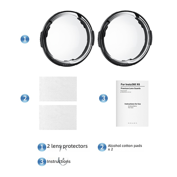Optical Glass Premium Lens Guard Protective Cover Accessory For Insta360 X6 360 Panoramic Camera