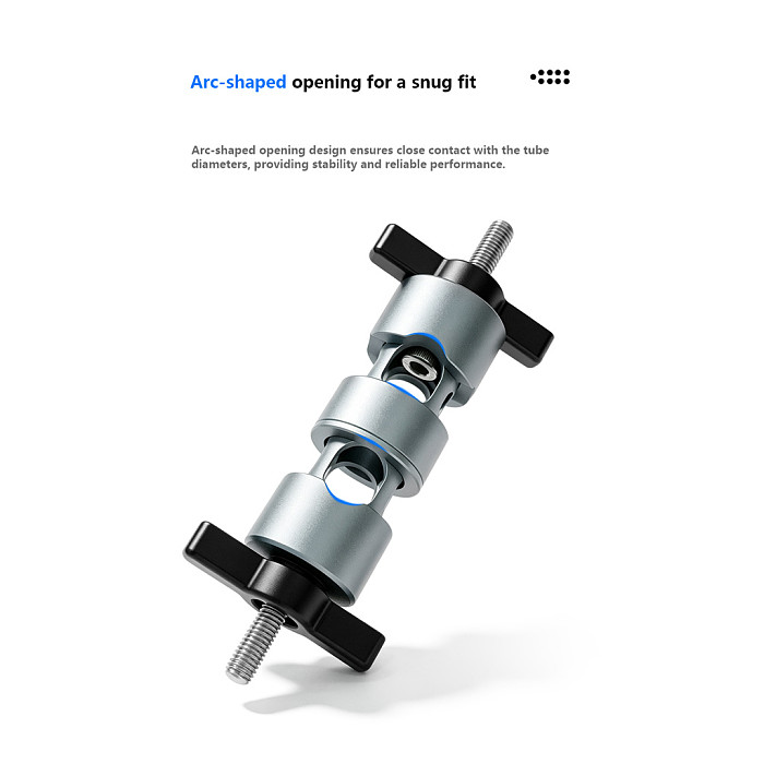 Dual-Head Articulating Arm Mount, 10/15mm Through-Hole Clamp, Aluminum Alloy, Photography Extension Bracket