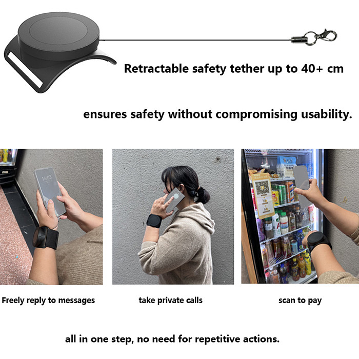 2nd Gen Magnetic Wrist Phone Mount, Outdoor Cycling Sports Delivery Driver Rotatable Portable Quick-Attach Phone Holder